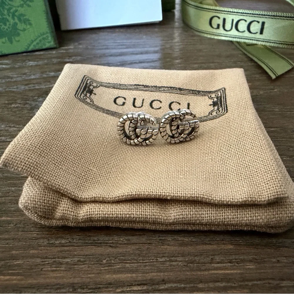 GG Silver Marmont Stud Earrings - Picture 1 of 6